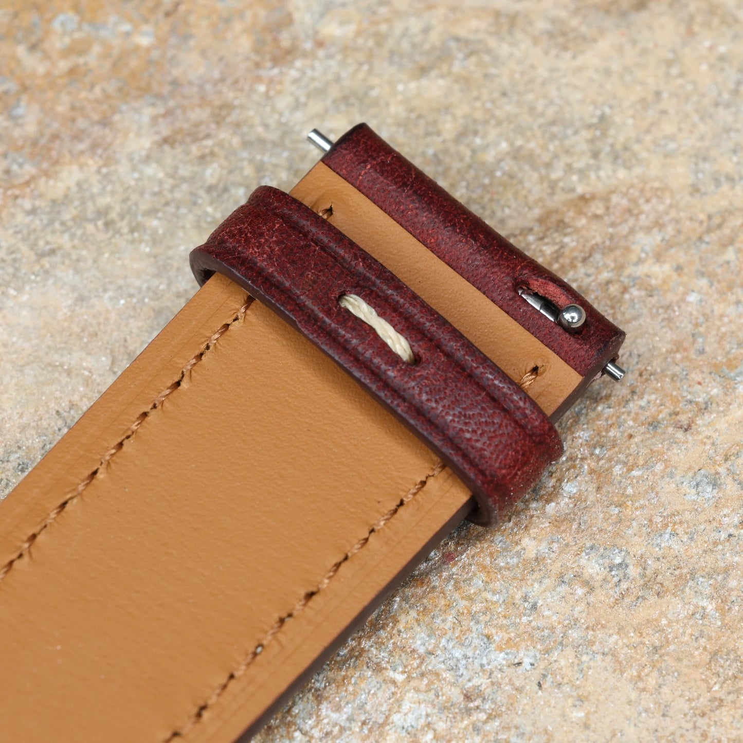 Bracelet Montre Cuir Vintage Pueblo Italien Marron Foncé Braxen