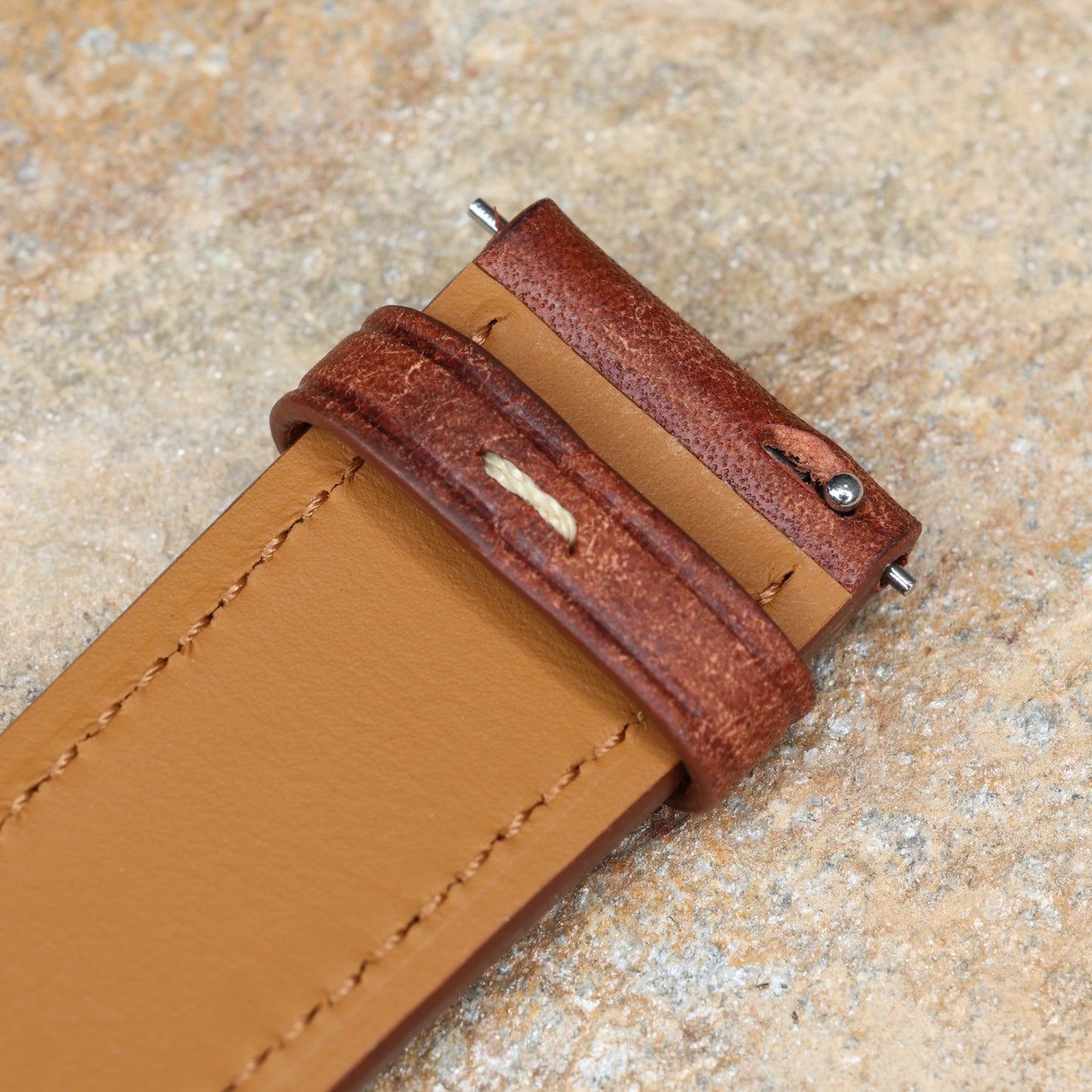 Bracelet Montre Cuir Vintage Pueblo Italien Marron Braxen