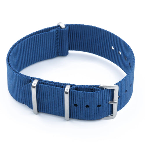 Bracelet nylon NATO Bleu (Boucle Acier) Braxen