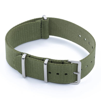 Bracelet nylon NATO Vert Kaki (Boucle Acier) Braxen