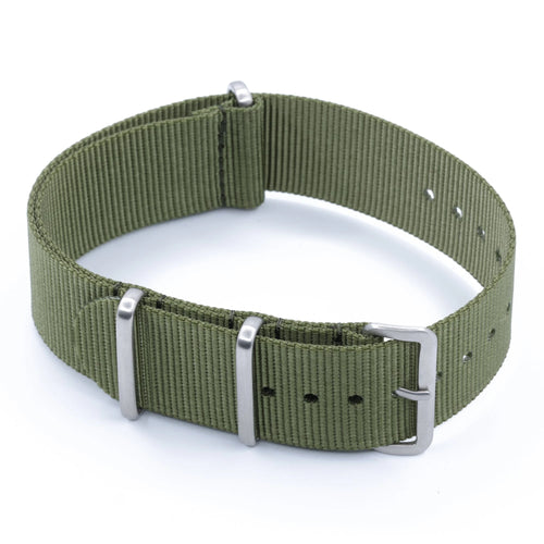 Bracelet nylon NATO Vert Kaki (Boucle Acier) Braxen