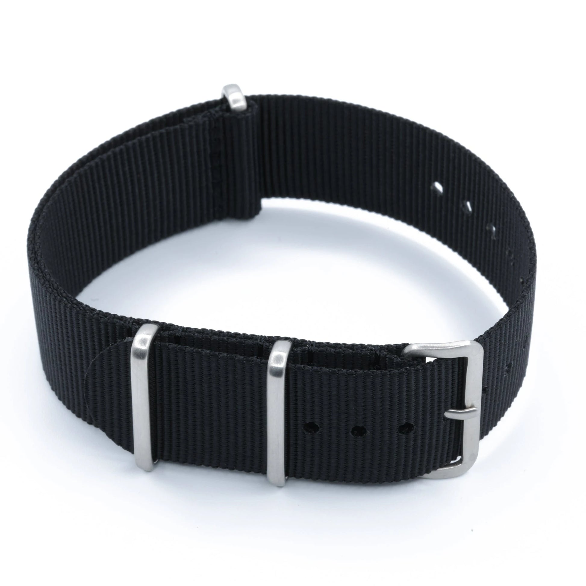 Bracelet nylon NATO Noir (Boucle Acier) Braxen