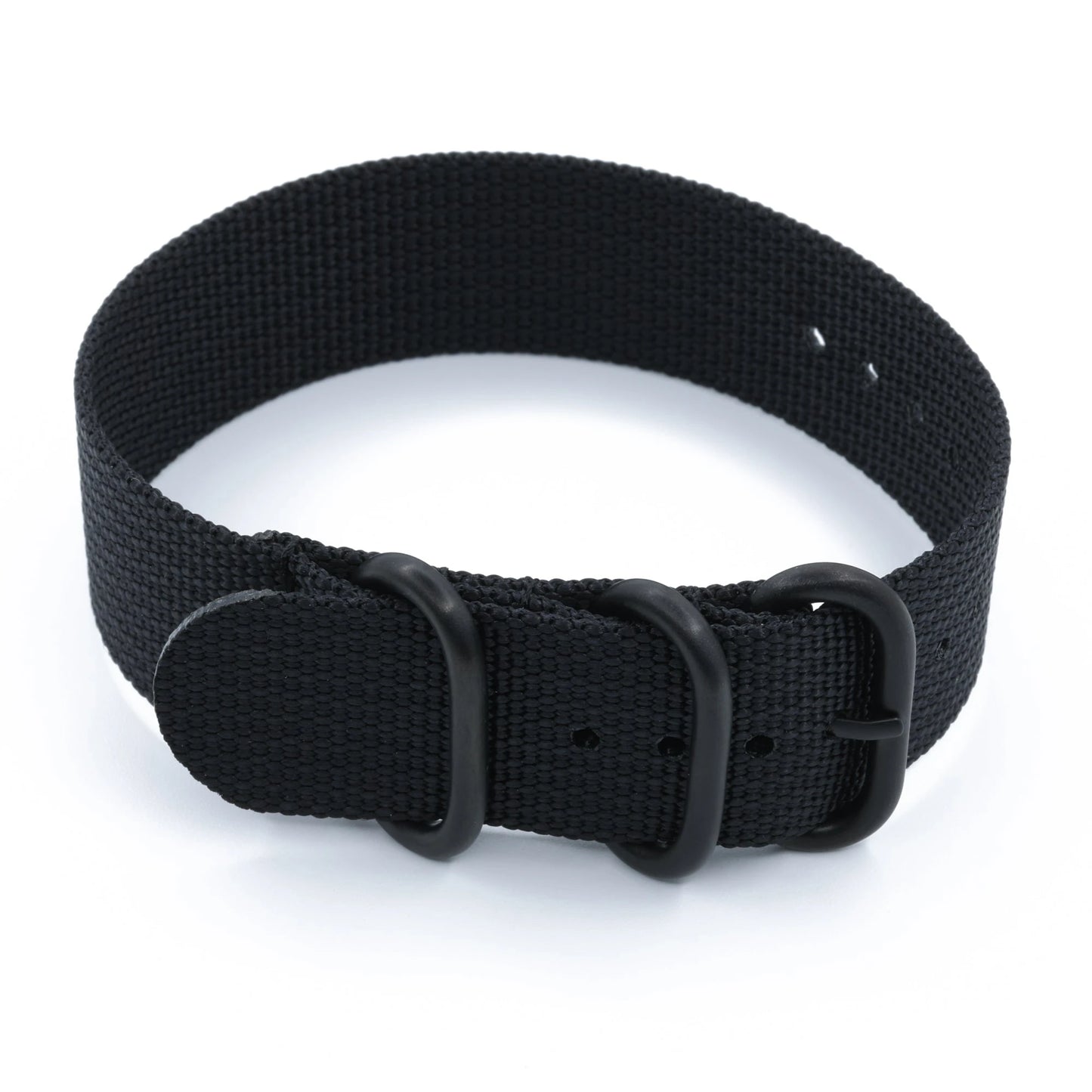 Bracelet nylon ZULU Noir (Boucles Noires) Braxen