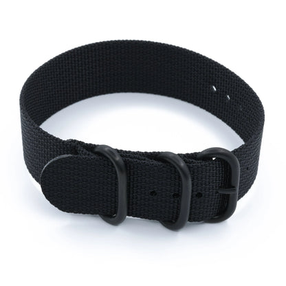 Bracelet nylon ZULU Noir (Boucles Noires) Braxen