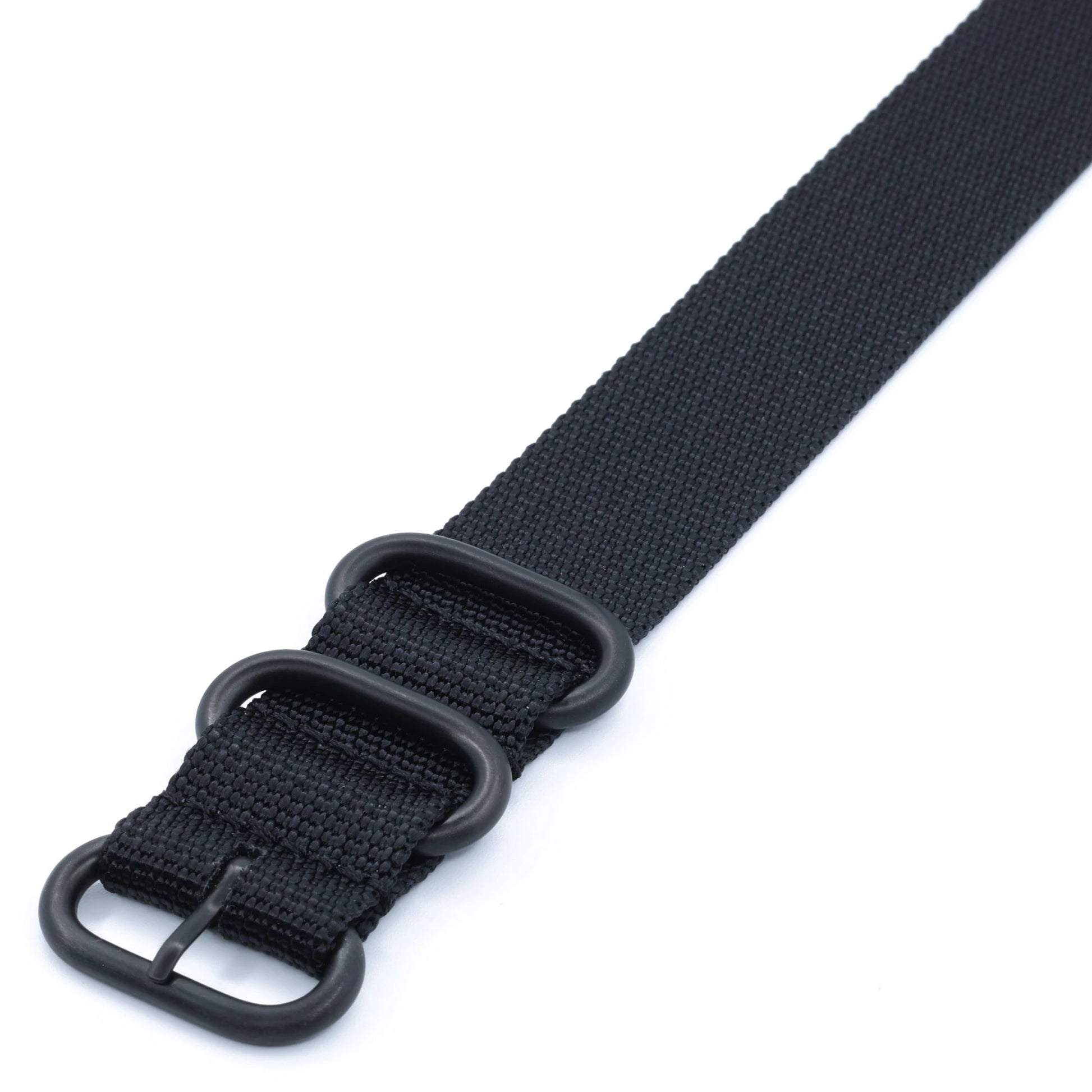 Bracelet nylon ZULU Noir (Boucles Noires) Braxen