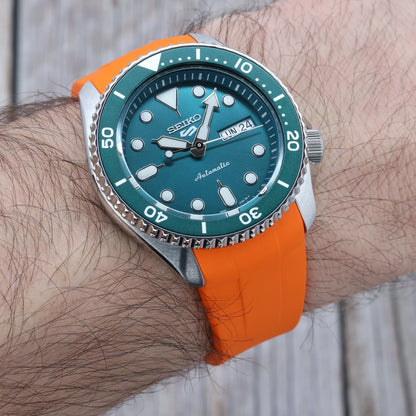 Rubber Strap Orange pour Seiko 5 42,5mm Braxen