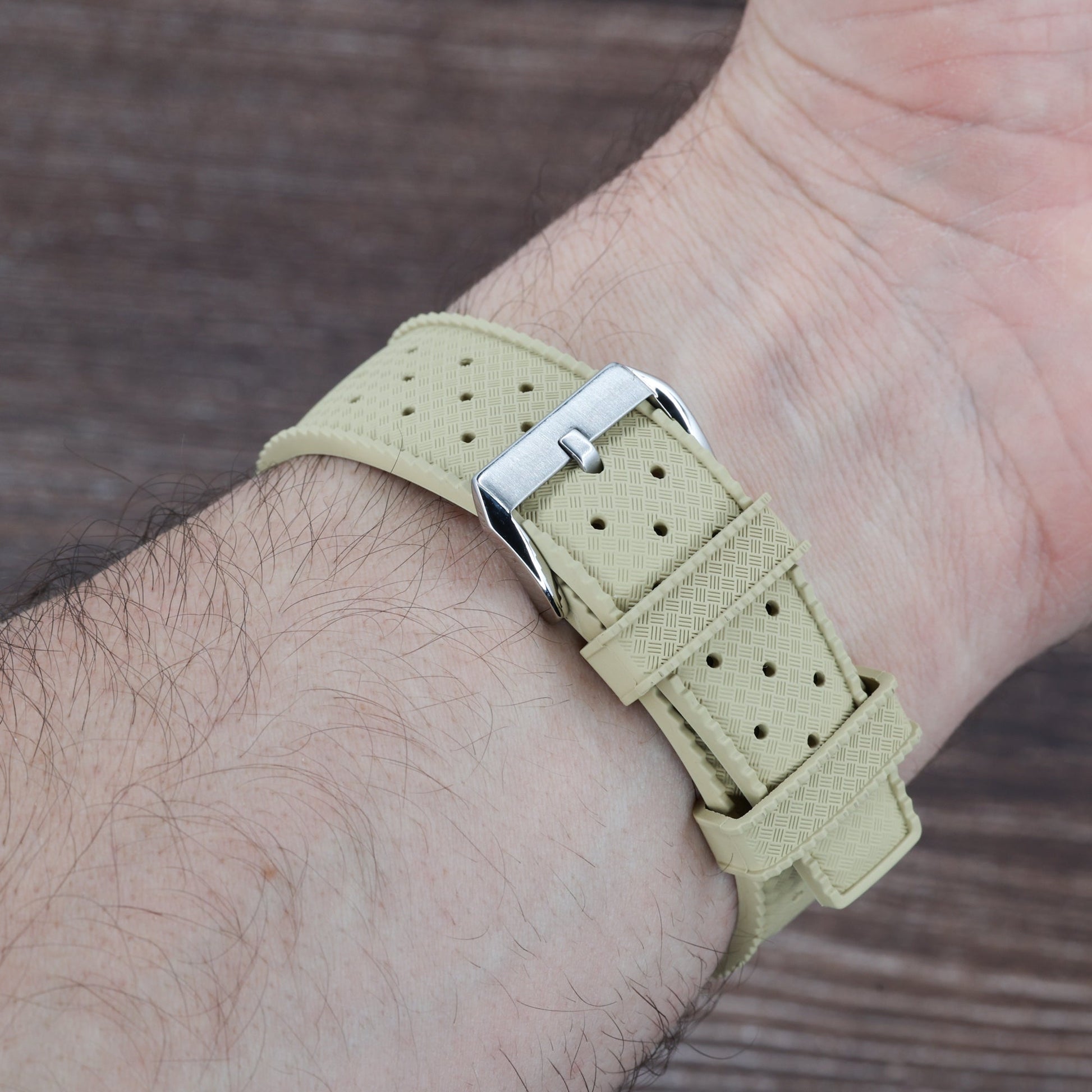 Bracelet Tropic Universel en Caoutchouc FKM Beige Braxen