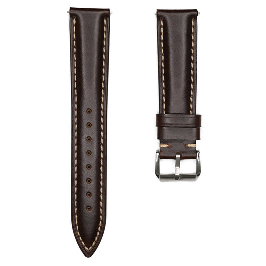 Bracelet Montre Cuir Tradition Marron Foncé Braxen