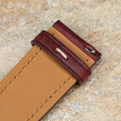 Bracelet Montre Cuir Vintage Pueblo Italien Marron Foncé