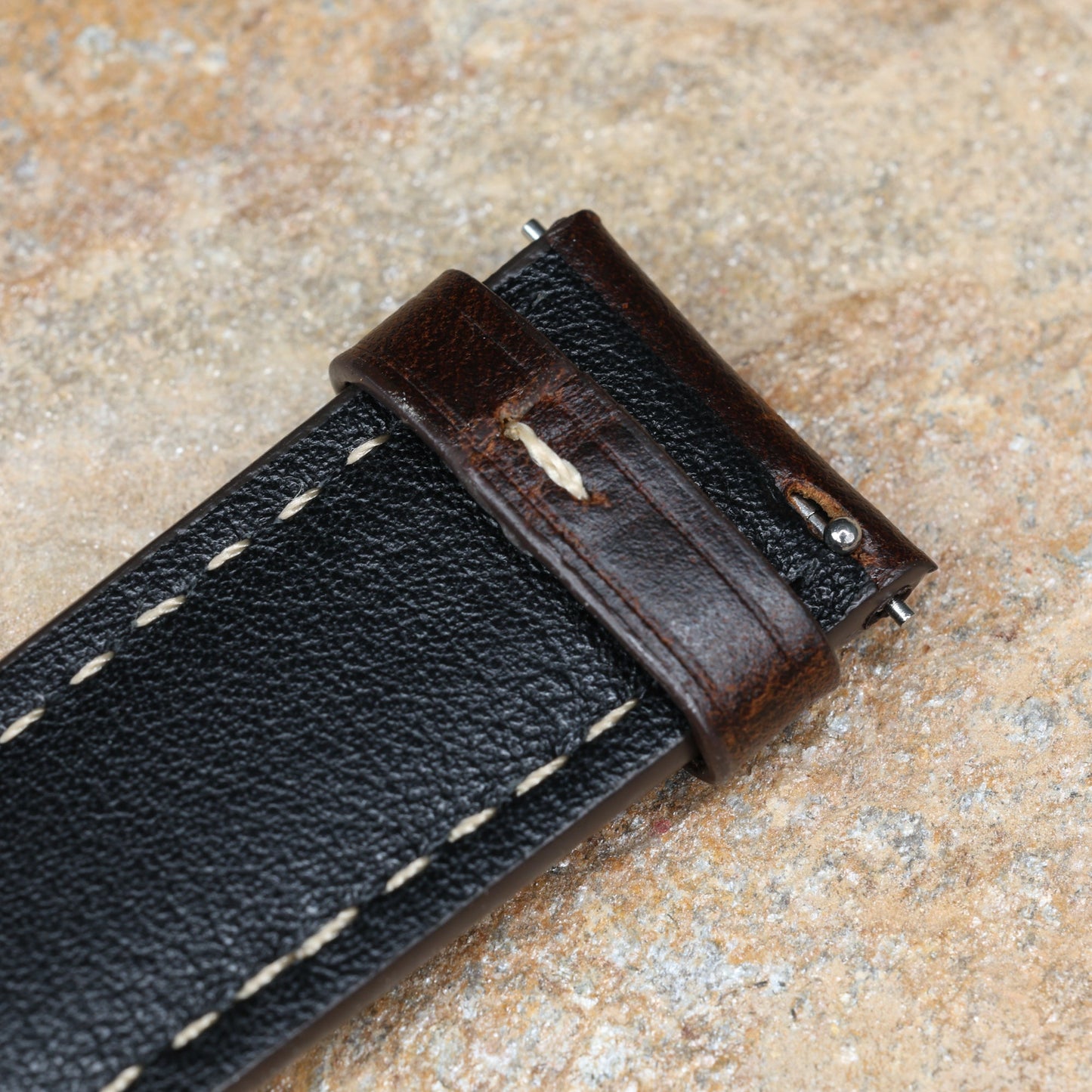 Bracelet Montre Cuir Tradition Marron Foncé Braxen