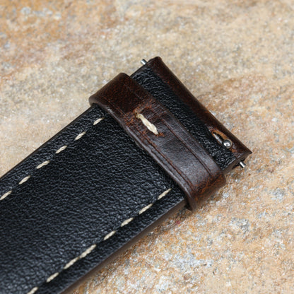 Bracelet Montre Cuir Tradition Marron Foncé Braxen