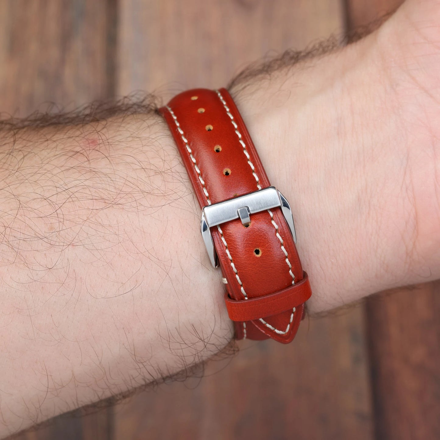 Bracelet Montre Cuir Tradition Rouge Braxen