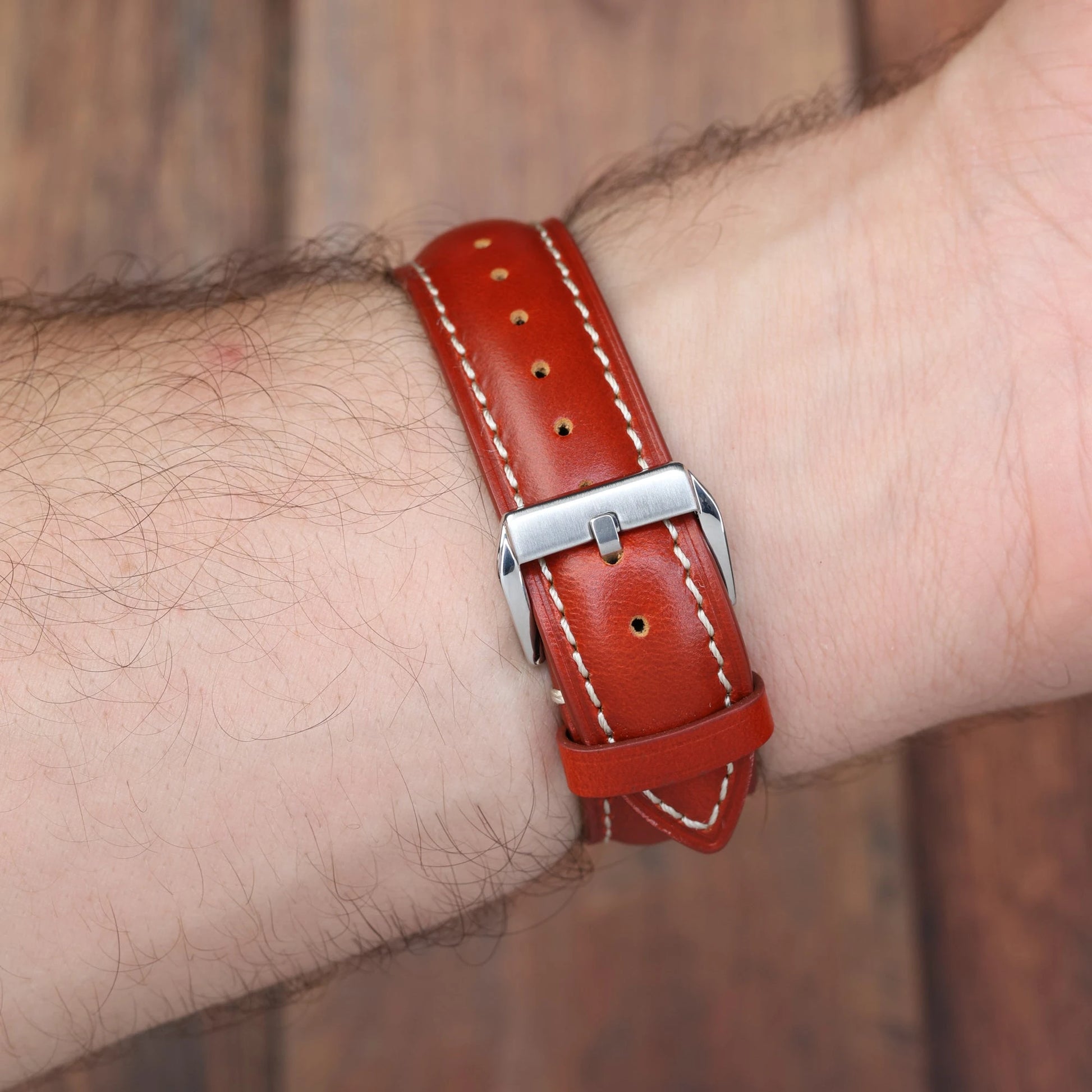 Bracelet Montre Cuir Tradition Rouge Braxen