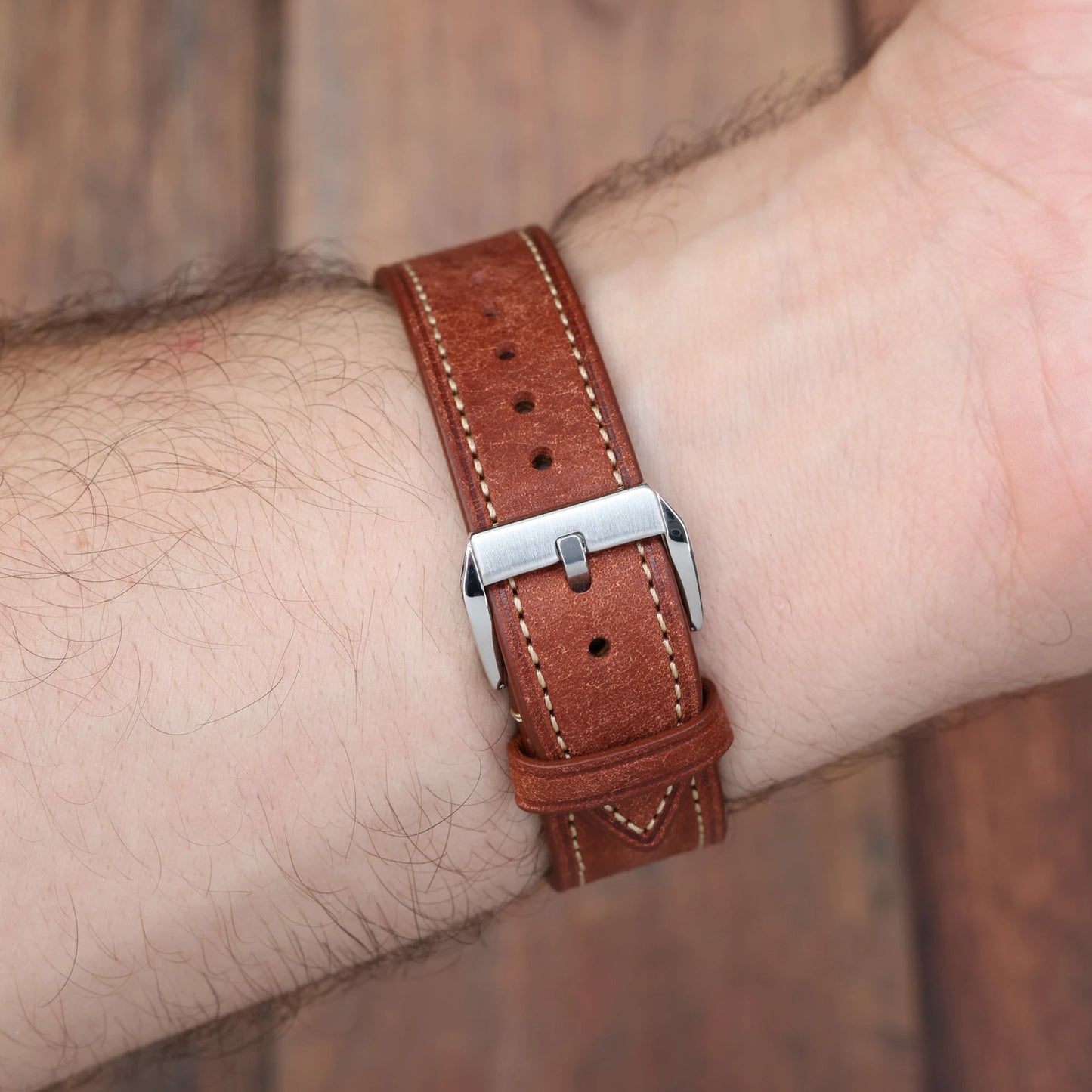 Bracelet Montre Cuir Vintage Pueblo Italien Marron Braxen