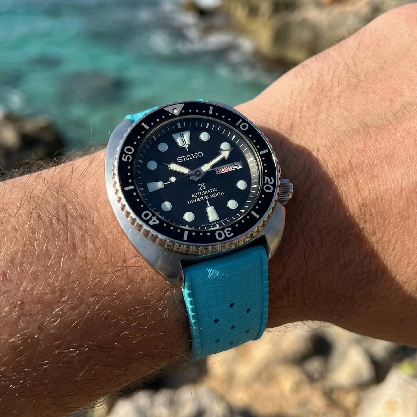 Bracelet Tropic Universel en Caoutchouc FKM Bleu clair Braxen