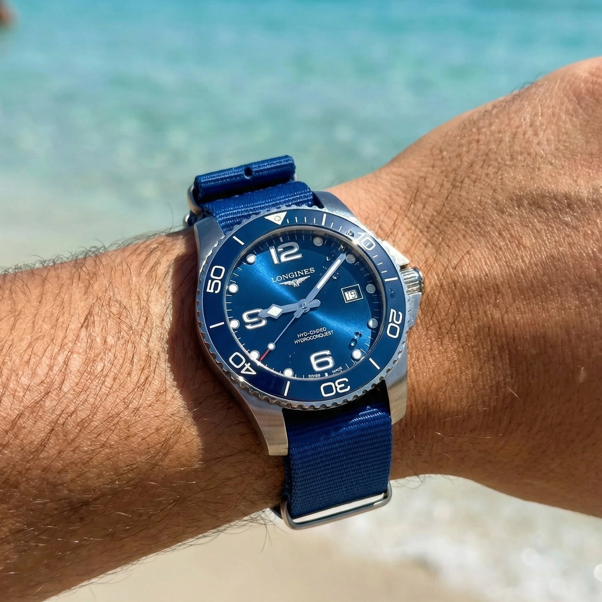 Bracelet nylon NATO Bleu (Boucle Acier) Braxen
