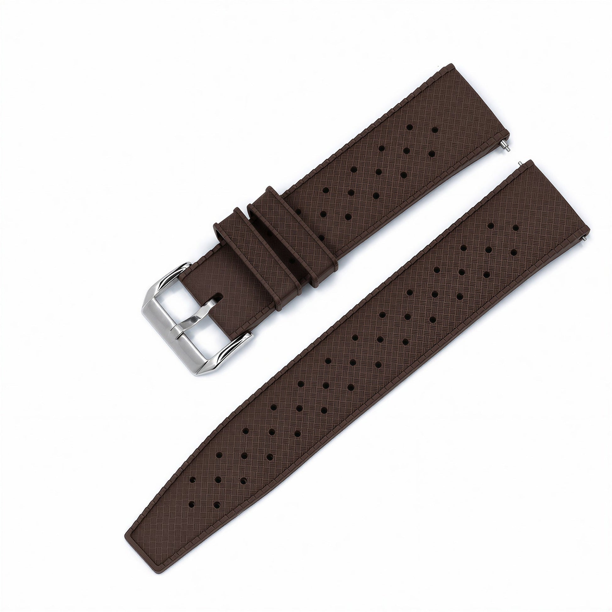 Bracelet Montre Caoutchouc FKM Marron Perforé Vintage Diver Braxen