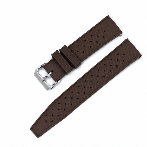 Bracelet Montre Caoutchouc FKM Marron Perforé Vintage Diver Braxen