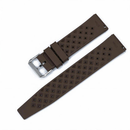 Bracelet Montre Caoutchouc FKM Marron Perforé Vintage Diver Braxen