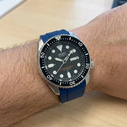 Rubber Strap Bleu pour Seiko SKX007 Braxen